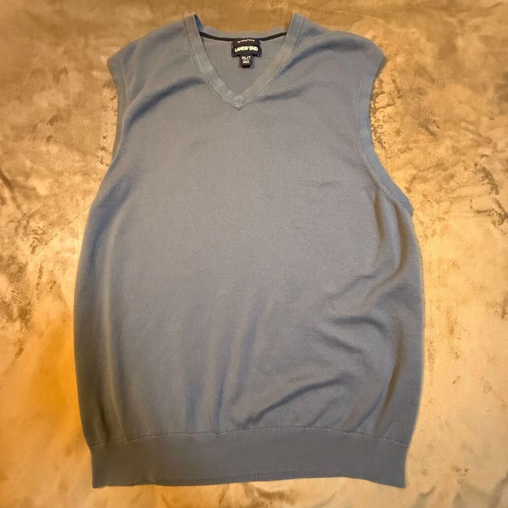 Land's End blue knit sweater vest Size XL Tall - 0260